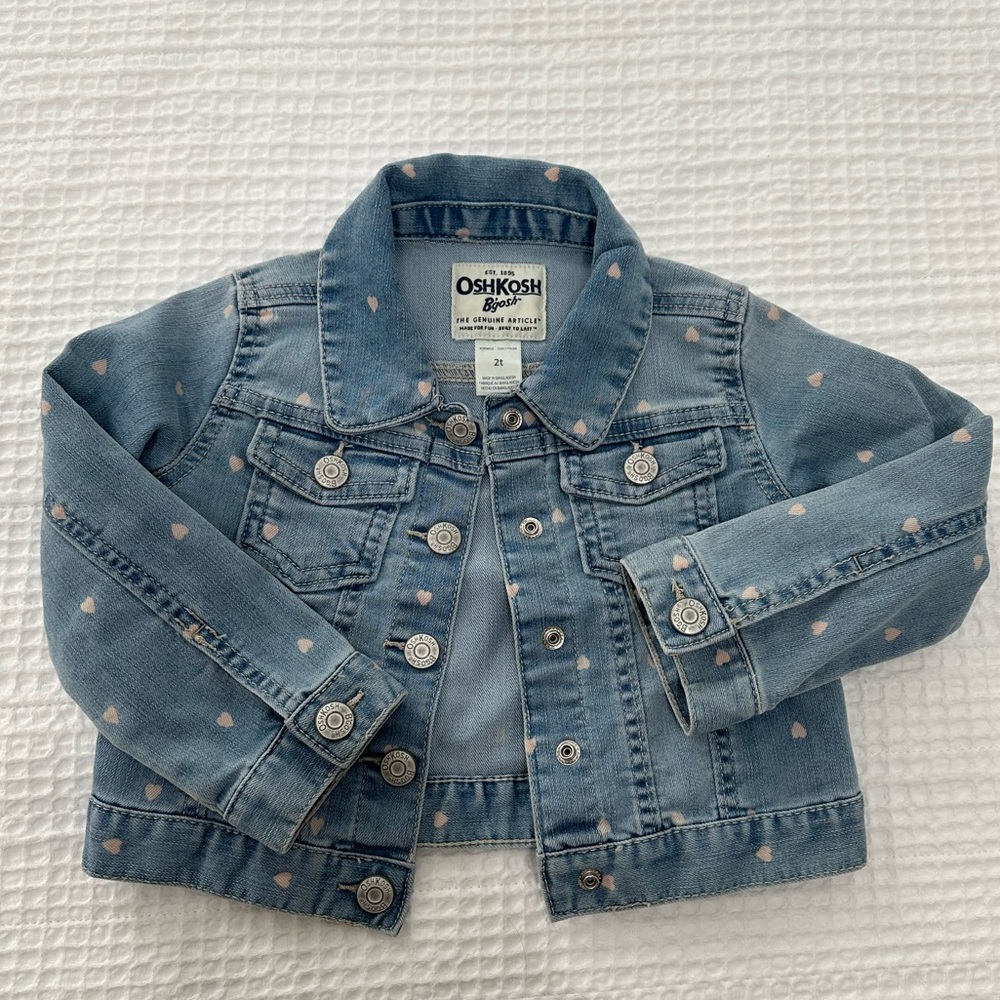 Oshkosh toddler girl denim heart jacket